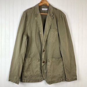 *SOLD* Lucky Brand Men's Beige Khaki Faded/Distressed Jacket Blazer Sz L